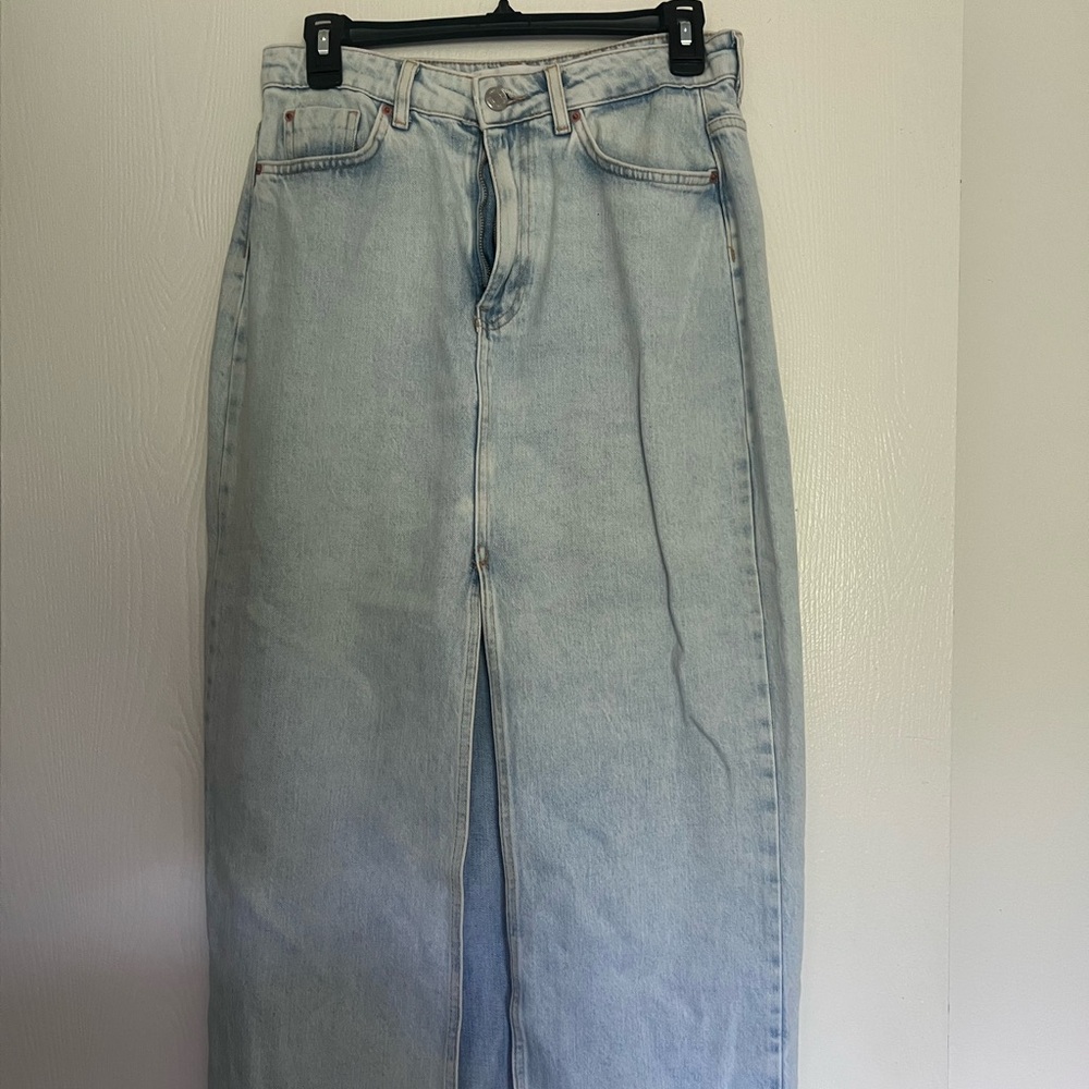 Stradivarius Blue Midi Skirt